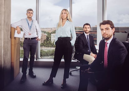 Equipo de protocolo, desde la izquierda, Iker Urdangarin, Aurora Bustelo, José Cabrera y Alberto Terrén.
