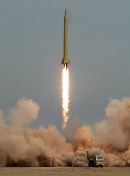 Imagen de archivo del lanzamiento de un misil Shahab-3.