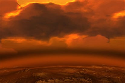 Recreación de la superficie de Venus.