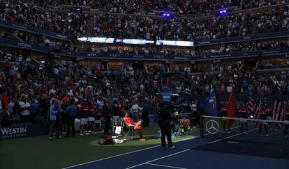 Rafa Nadal, antes de la ceremonia de entrega del trofeo del US Open.