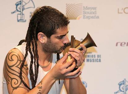 El cantante ovetense Melendi ha sido distinguido con el premio a la mejor gira del año pasado.