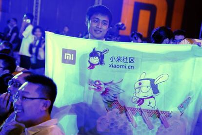 Un fan en la presentación de Xiaomi.