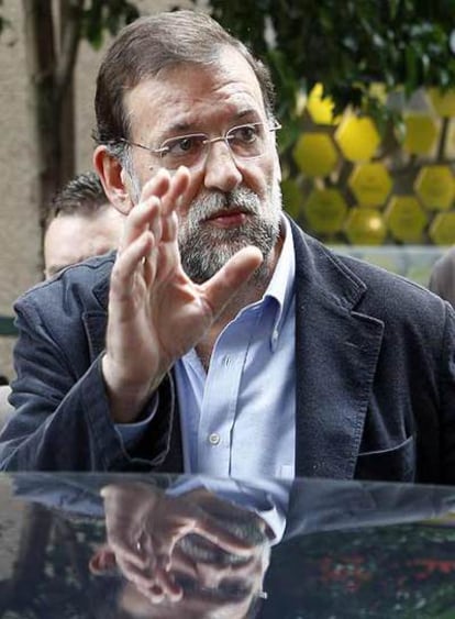 Mariano Rajoy, a su salida del Círculo de Bellas Artes.