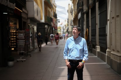 Juan Marin, en la Calle Sierpes de Sevilla, el martes.