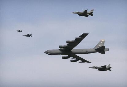 Un avión B-52 en 2016
