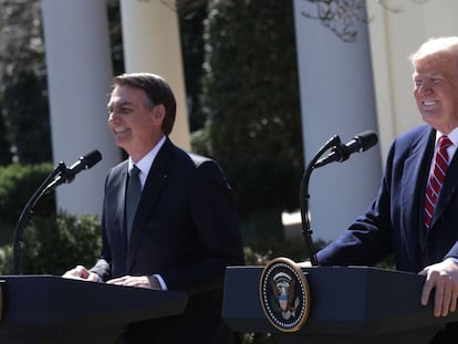 La reunión entre los presidentes Jair Bolsonaro y Donald Trump, en marzo pasado. 