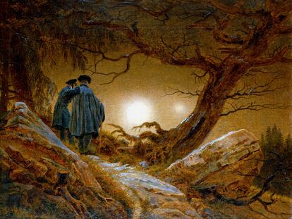 'Dos hombres contemplando la luna' (1819–20), de Caspar David Friedrich, en la Galerie Neue Meister de Dresde.