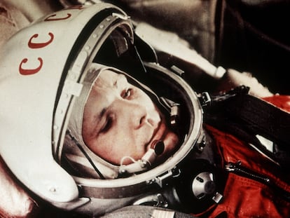 Yuri Gagarin, el ruso que fue el primer hombre en realizar un vuelo espacial el 12 de abril de 1961.