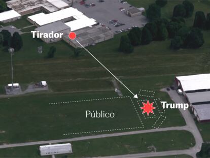 Mapa | Ocho disparos desde 150 metros: reconstrucción visual del atentado contra Trump 