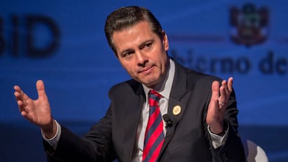 El expresidente de México, Enrique Peña Nieto, en abril de 2018.