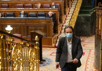 El vicepresidente segundo del Gobierno, Pablo Iglesias, esta semana en el Congreso.