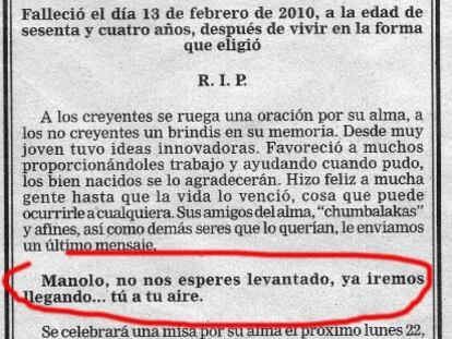 Morirse "en provincias"