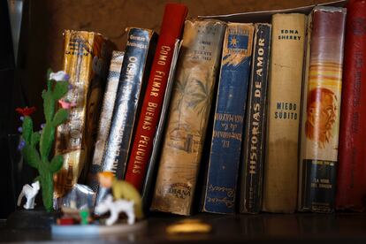 Las estanterías están llenas de libros: «Aún no me he hecho con The Americans, de Robert Frank. Pero tengo las estanterías llenas de ejemplares de antropología, psiquiatría, psicología… Para mí, la fotografía es una herramienta para contar lo que me interesa: cómo funciona el cerebro humano, cómo se construyen las culturas, el lado religioso y metafísico, que son aspectos que no puedes tocar y fotografiar. Eso es lo que yo leo».