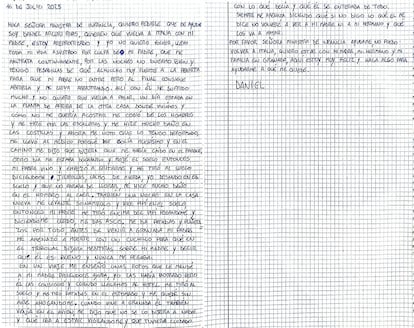 Carta del hijo de Juana Rivas dirigida a la ministra de Infancia, Sira Rego.