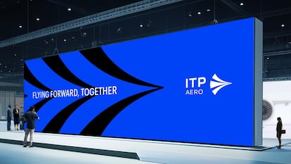 Recreación del nuevo lema y logo de ITP Aero.