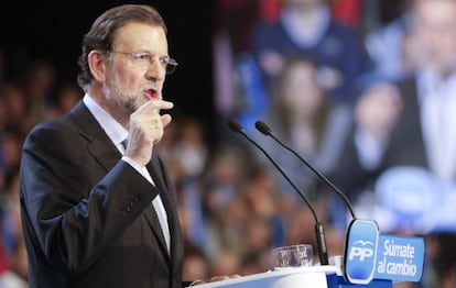 Mariano Rajoy, durante un mitin.