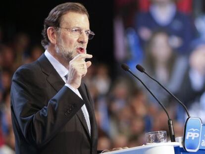 Mariano Rajoy, durante un mitin.