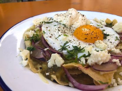 Los chilaquiles antes de ser despedazados