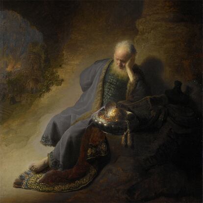 <i>Jeremías lamenta la destrucción del templo</i><b>, de Rembrandt</b>, una de las obras que se expondrán en El Prado.