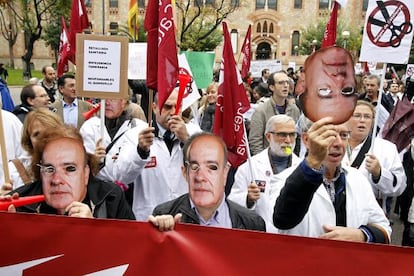 Manifestación contra los recortes en Cataluña.