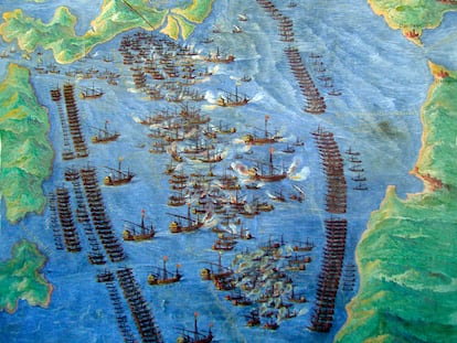 Fresco que representa la Batalla de Lepanto. Fecha desconocida. Museo Storico Navale.