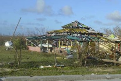 Una vivienda da&ntilde;ada en Barbuda tras el paso del hurac&aacute;n Irma. 