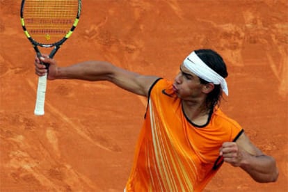 Nadal celebra su triunfo hoy.