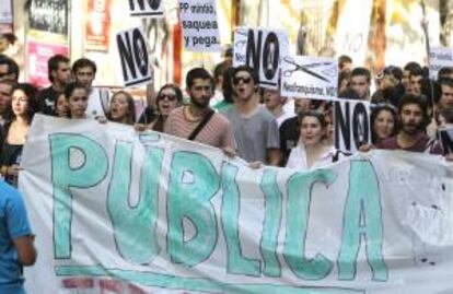 Manifestación de estudiantes contra la subida de las tasas universitarias en Madrid. EFE/Archivo