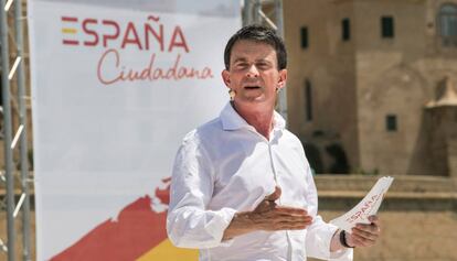 Manuel Valls en l'acte de la Plataforma Espanya Ciutadana a Palma aquest diumenge.
