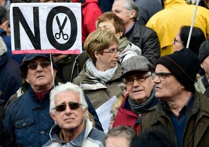 Asistentes a la manifestación en Madrid.SORIANO