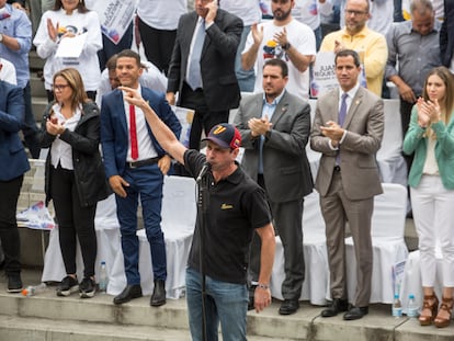 Henrique Capriles, durante um ato em Caracas, em agosto de 2019.