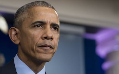 Obama, el viernes, en la rueda de prensa en la Casa Blanca