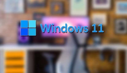 Logo Windows 11 con fondo escritorio