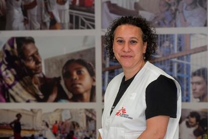 La enfermera Miriam Alía, durante su entrevista en la sede de Médicos sin Fronteras en Madrid.