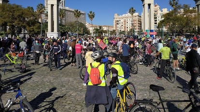 Una 'bicifestación' recorrió Málaga el pasado domingo 14 de febrero.