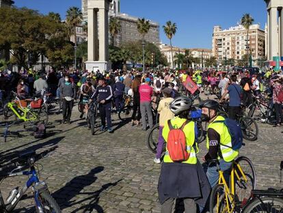 Una 'bicifestación' recorrió Málaga el pasado domingo 14 de febrero.