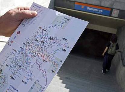 En el mapa, la estación de Simancas, entre García Noblejas y San Blas, ha desaparecido.