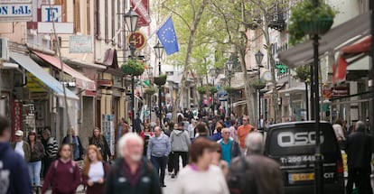 A busy street in Gibraltar last week.