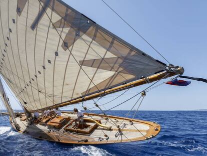 El 'Marigan' navegando este verano en aguas de las islas Baleares.
