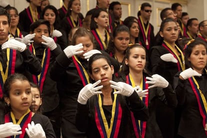 El coro de Manos Blancas esta semana en Salzburgo.