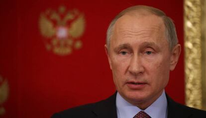 El presidente de Rusia, Vladimir Putin, este mi&eacute;rcoles en el Kremlin.