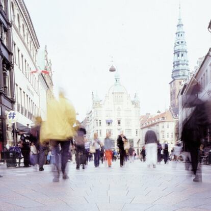 Calle peatronal en Copenhague.