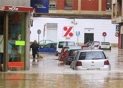 Aspecto que presentaba ayer Calatayud (Zaragoza) tras las intensas tormentas de los últimos días.