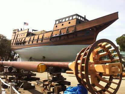 Construcci&oacute;n de la r&eacute;plica del barco de Cabrillo, en San Diego.