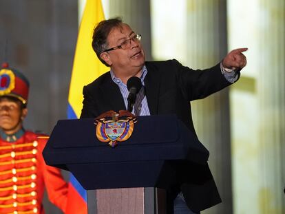 El presidente de Colombia, Gustavo Petro, durante un acto público en Bogotá, el pasado 7 de febrero.