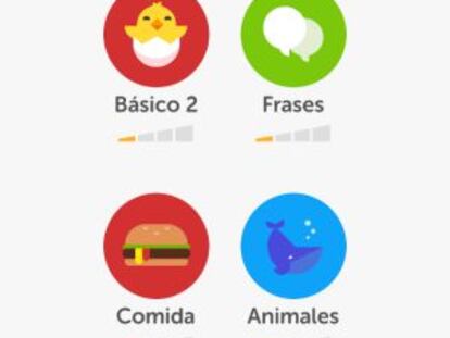 Imagen de la aplicación de Duolingo.