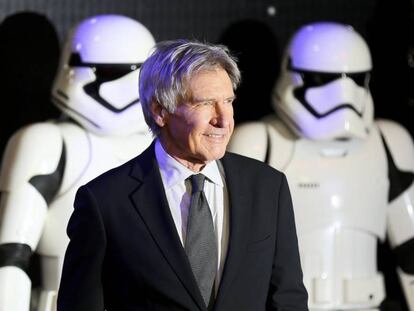 Harrison Ford, en el estreno europeo de la &uacute;ltima entrega de la saga Star Wars.