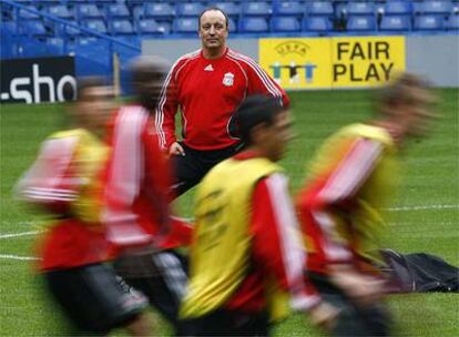 Rafa Benítez, en una sesión del Liverpool en Stamford Bridge