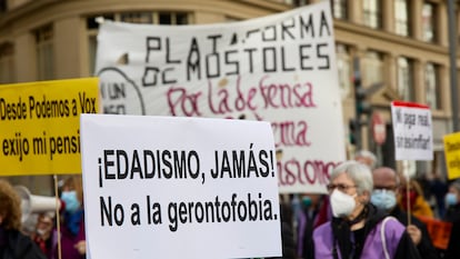 Manifestación de pensionistas en Madrid.