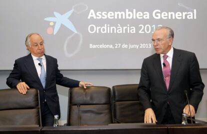 Isidre Fainé (derecha) y Juan María Nin.